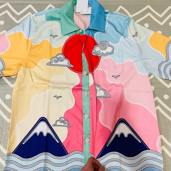 Casablanca graphic floral silk shirt made in Italy - Picture 4 of 8